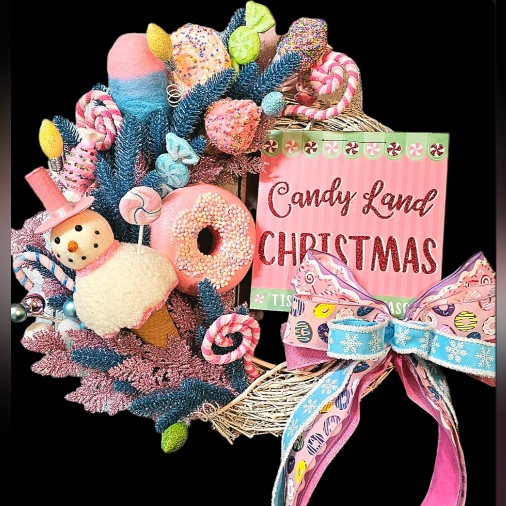 XL Candyland Christmas wreath 5
